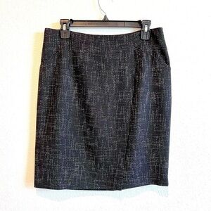 The Limited Mini Skirt Tweed Black Charcoal Gray Side Zip Careerwear Y2K Size 6